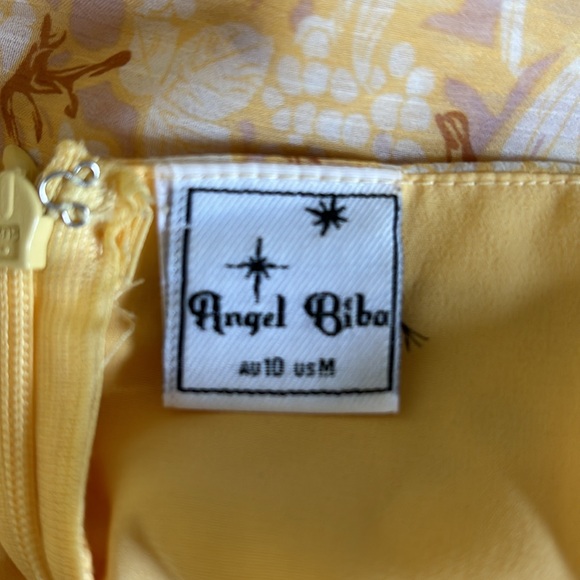 Angel Biba | Kirra Puff sleeve ruched bodice botanic print dress - Picture 14 of 15